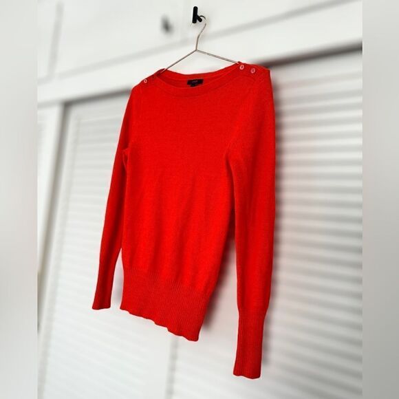 J. Crew Wool Mohair Sweater Boat Neck with Shoulder Buttons Size M - Picture 5 of 15